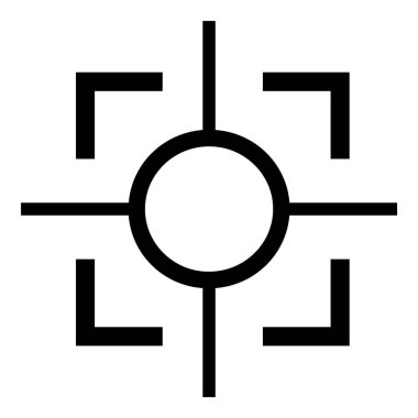 Reticle Optik Görüş Düz Simgesi Beyaz Arkaplanda İzole Edildi