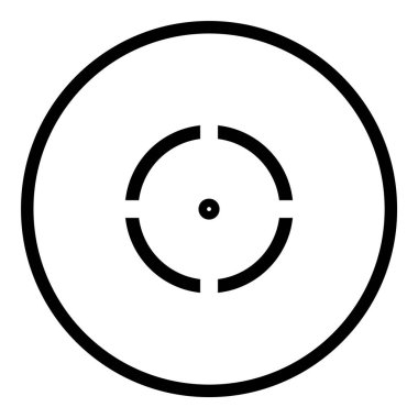 Reticle Optik Görüş Düz Simgesi Beyaz Arkaplanda İzole Edildi