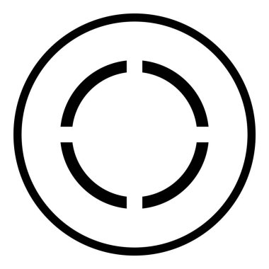 Reticle Optik Görüş Düz Simgesi Beyaz Arkaplanda İzole Edildi