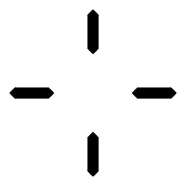 Reticle Optik Görüş Düz Simgesi Beyaz Arkaplanda İzole Edildi