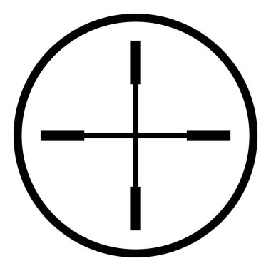 Reticle Optik Görüş Düz Simgesi Beyaz Arkaplanda İzole Edildi