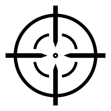 Reticle Optik Görüş Düz Simgesi Beyaz Arkaplanda İzole Edildi