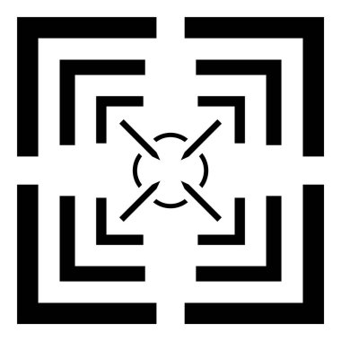 Reticle Optik Görüş Düz Simgesi Beyaz Arkaplanda İzole Edildi