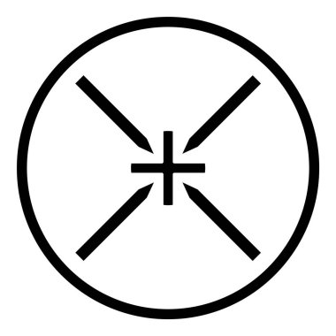 Reticle Optik Görüş Düz Simgesi Beyaz Arkaplanda İzole Edildi