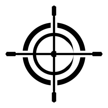 Reticle Optik Görüş Düz Simgesi Beyaz Arkaplanda İzole Edildi