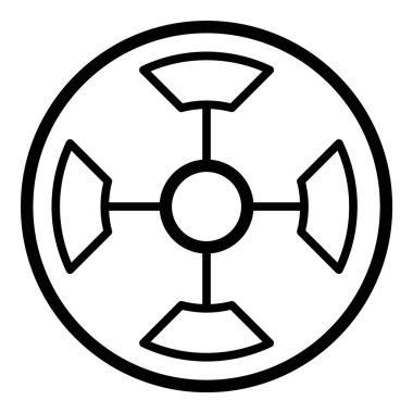 Reticle Optik Görüş Düz Simgesi Beyaz Arkaplanda İzole Edildi