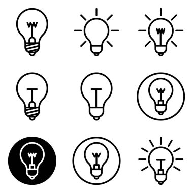 Ampuller Düz Simge Seti Beyaz Arkaplanda İzole Edildi
