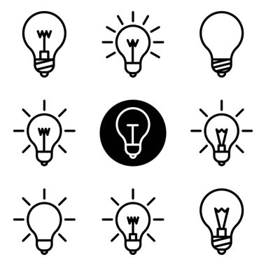 Ampuller Düz Simge Seti Beyaz Arkaplanda İzole Edildi