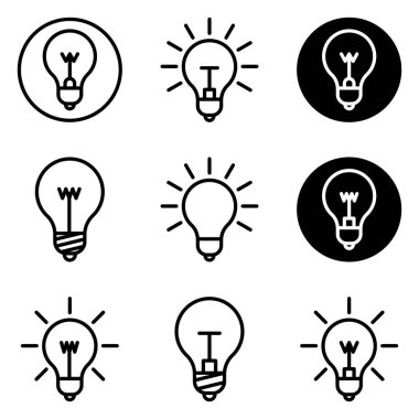 Ampuller Düz Simge Seti Beyaz Arkaplanda İzole Edildi