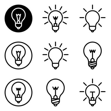 Ampuller Düz Simge Seti Beyaz Arkaplanda İzole Edildi