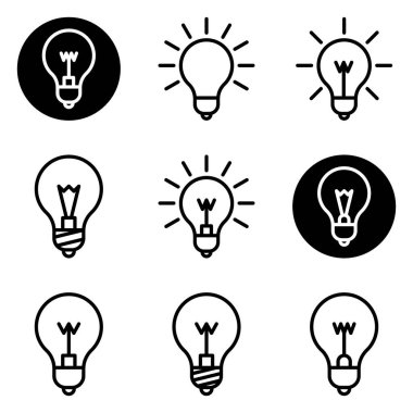 Ampuller Düz Simge Seti Beyaz Arkaplanda İzole Edildi