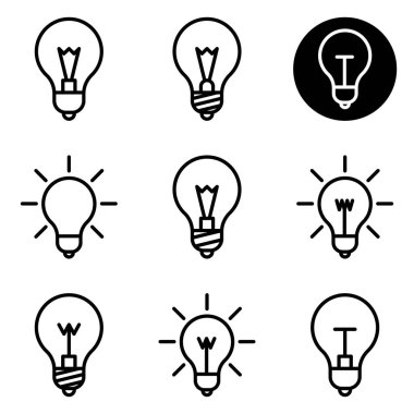 Ampuller Düz Simge Seti Beyaz Arkaplanda İzole Edildi