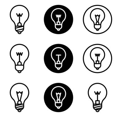 Ampuller Düz Simge Seti Beyaz Arkaplanda İzole Edildi