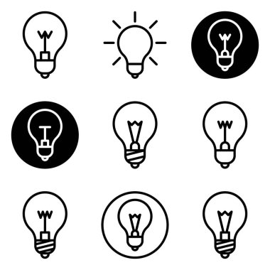 Ampuller Düz Simge Seti Beyaz Arkaplanda İzole Edildi