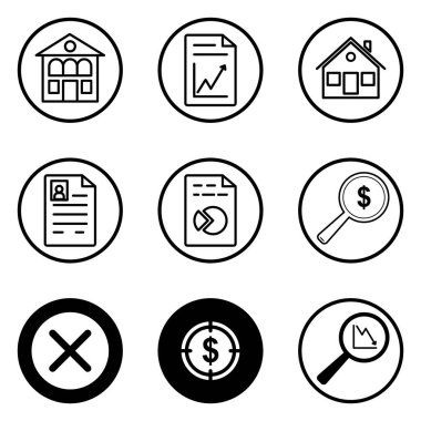 Daireler Düz Simge Seti Beyaz Arkaplanda İzole Edildi