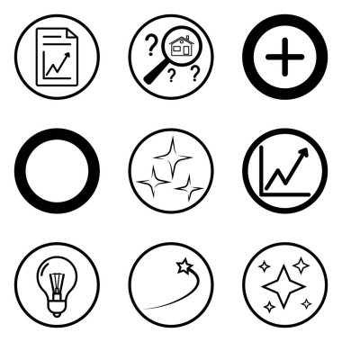 Daireler Düz Simge Seti Beyaz Arkaplanda İzole Edildi