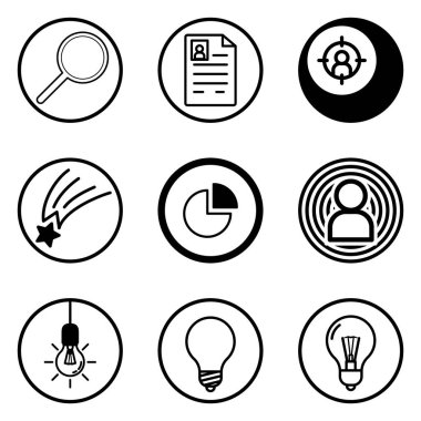 Daireler Düz Simge Seti Beyaz Arkaplanda İzole Edildi