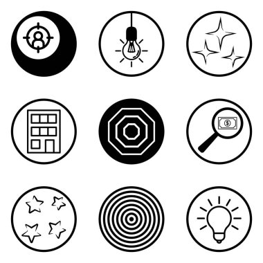 Daireler Düz Simge Seti Beyaz Arkaplanda İzole Edildi