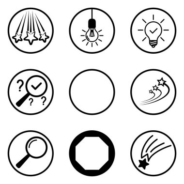 Daireler Düz Simge Seti Beyaz Arkaplanda İzole Edildi