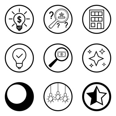 Daireler Düz Simge Seti Beyaz Arkaplanda İzole Edildi