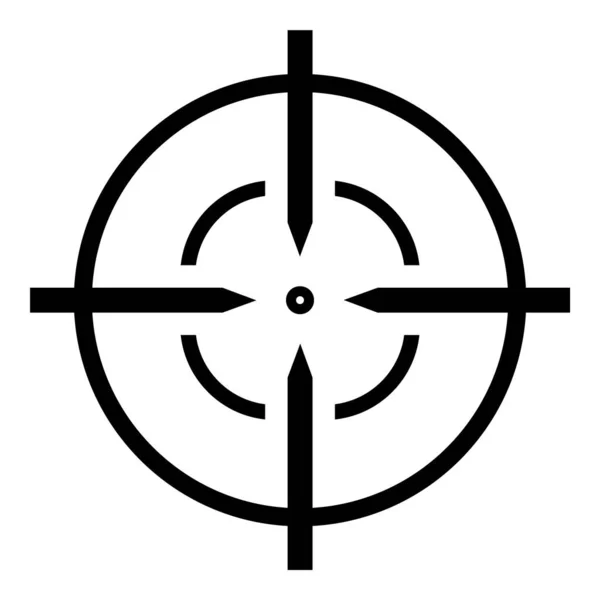 Reticle Scope Optical Sight Flat Icon Isolated White Background — Image vectorielle