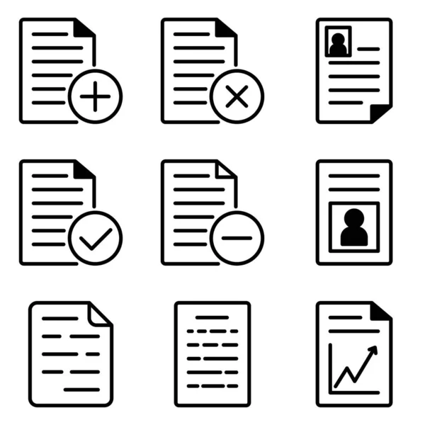 Docs Flat Icon Set Isoliert Auf Weißem Hintergrund — Stockvektor