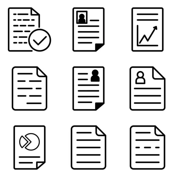 Conjunto Iconos Planos Docs Aislados Sobre Fondo Blanco — Archivo Imágenes Vectoriales