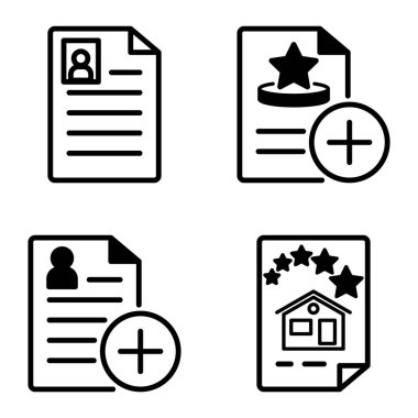 Doktor 1-2 Düz Simge Seti Beyaz Arkaplanda İzole Edildi