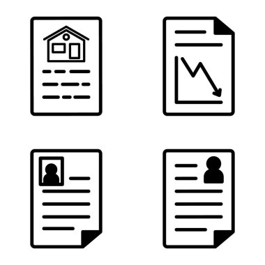 Doktor 1-2 Düz Simge Seti Beyaz Arkaplanda İzole Edildi