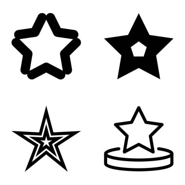 Yıldız Düz Simgesi Seti Beyaz Arkaplanda Ayrı Tutuldu