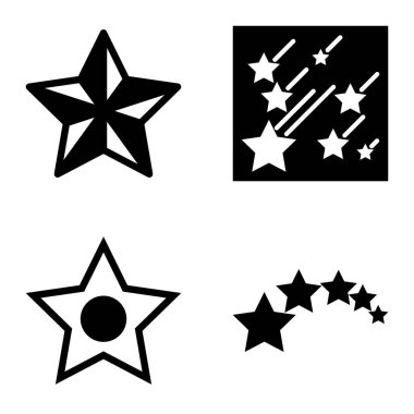 Yıldız Düz Simgesi Seti Beyaz Arkaplanda Ayrı Tutuldu