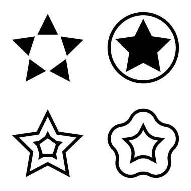 Yıldız Düz Simgesi Seti Beyaz Arkaplanda Ayrı Tutuldu