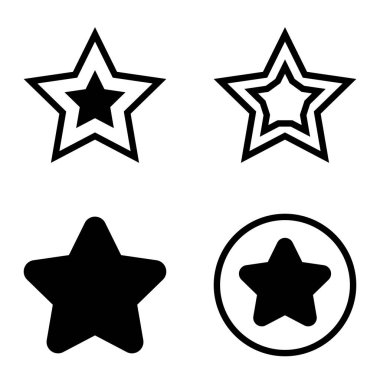 Yıldız Düz Simgesi Seti Beyaz Arkaplanda Ayrı Tutuldu