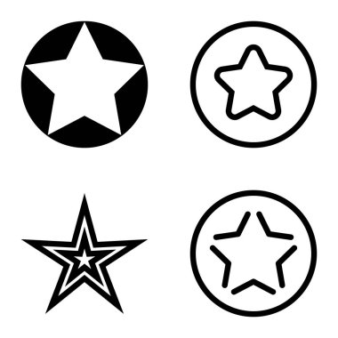 Yıldız Düz Simgesi Seti Beyaz Arkaplanda Ayrı Tutuldu