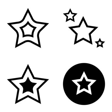 Yıldız Düz Simgesi Seti Beyaz Arkaplanda Ayrı Tutuldu