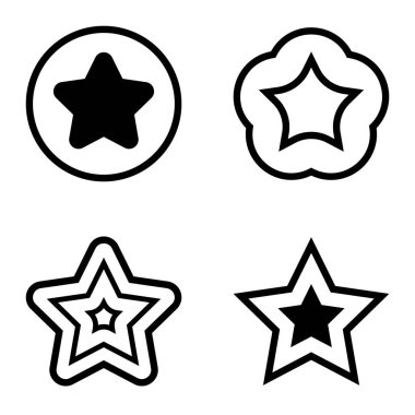 Yıldız Düz Simgesi Seti Beyaz Arkaplanda Ayrı Tutuldu