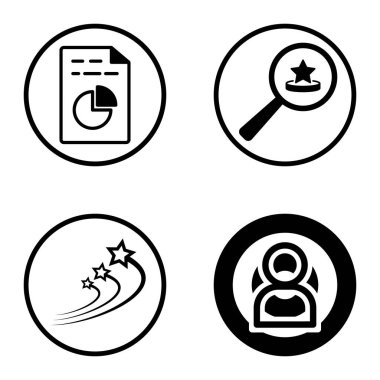 Daireler 1-2 Düz Simge Seti Beyaz Arkaplanda İzole Edildi