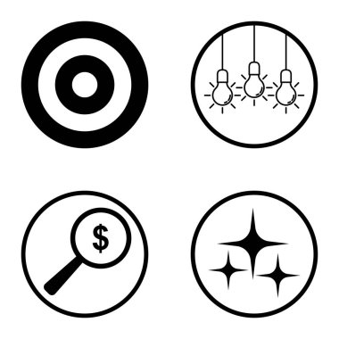 Daireler 1-2 Düz Simge Seti Beyaz Arkaplanda İzole Edildi