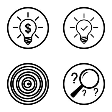 Daireler 1-2 Düz Simge Seti Beyaz Arkaplanda İzole Edildi