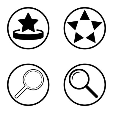 Daireler 1-2 Düz Simge Seti Beyaz Arkaplanda İzole Edildi