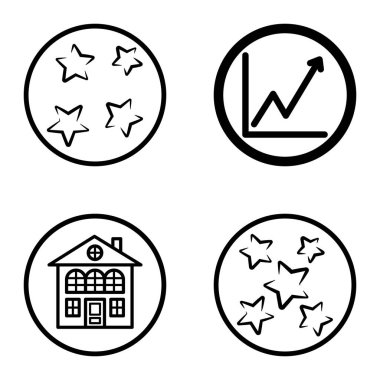 Daireler 1-2 Düz Simge Seti Beyaz Arkaplanda İzole Edildi