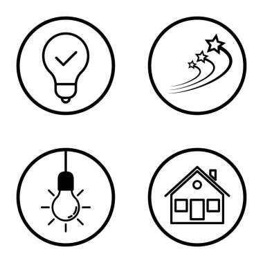 Daireler 1-2 Düz Simge Seti Beyaz Arkaplanda İzole Edildi