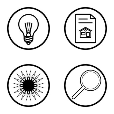 Daireler 1-2 Düz Simge Seti Beyaz Arkaplanda İzole Edildi