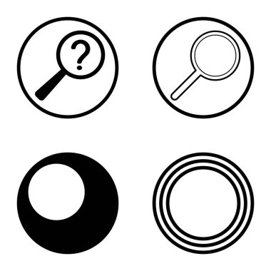 Daireler 1-2 Düz Simge Seti Beyaz Arkaplanda İzole Edildi