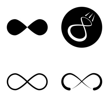 Sonsuz Düz Simge Seti Beyaz Arkaplanda İzole Edildi