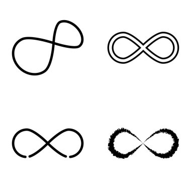Sonsuz Düz Simge Seti Beyaz Arkaplanda İzole Edildi