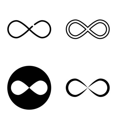 Sonsuz Düz Simge Seti Beyaz Arkaplanda İzole Edildi