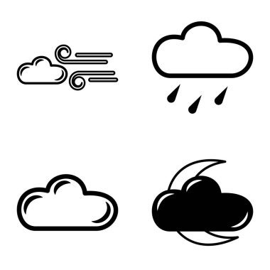 Hava Durumu Düz Simgesi Beyaz Arkaplanda İzole Edildi