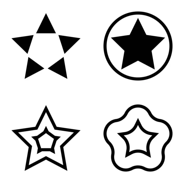 Conjunto Iconos Planos Estrellas Aisladas Sobre Fondo Blanco — Archivo Imágenes Vectoriales