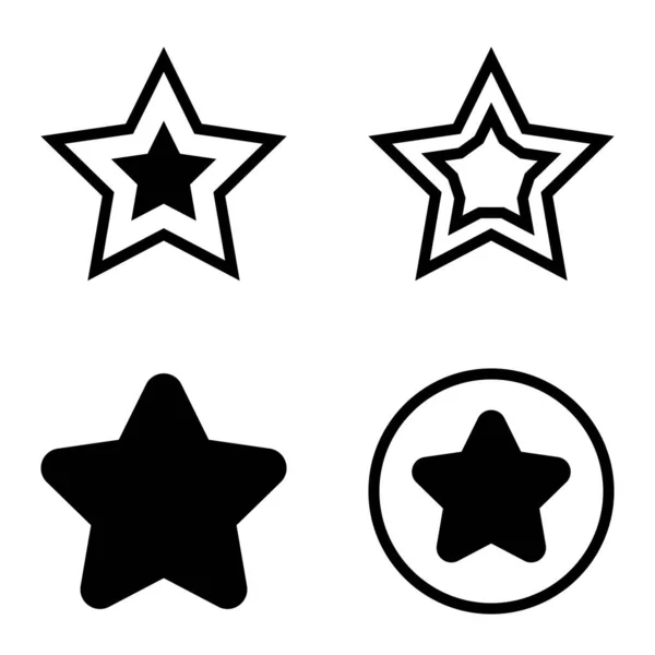 Stars Flat Icon Set Isolated White Background — Stock Vector